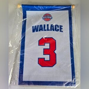 New! Det. Pistons Ben Wallace felt, 12"×8', retirement banner